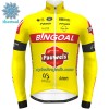 Cykeltøj Langærmet + Bib Cykelbukser Vinter 2022 Bingoal Pauwels Sauces WB Rød Neon Gul